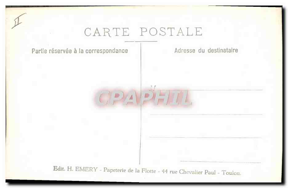 CPM Bateau de guerre  — Verso