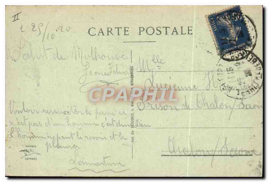 CPA Theatre Cote du parc Mulhouse — Verso