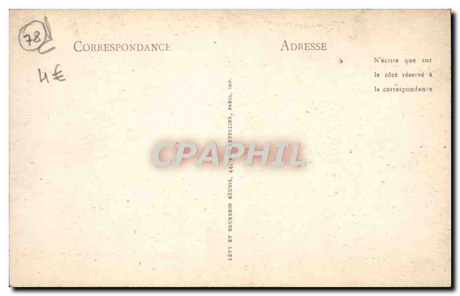Le Château pris des Canaux — Rambouillet — Éditeur LL. — Verso