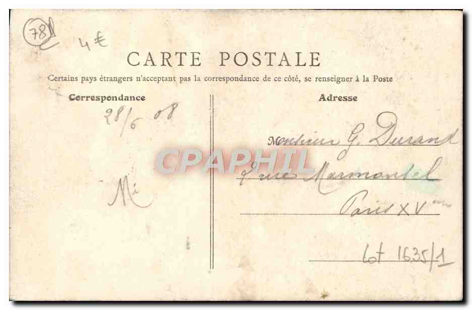 CPA Versailles Parc du petit Trianon Le vieux pont  — Rückseite