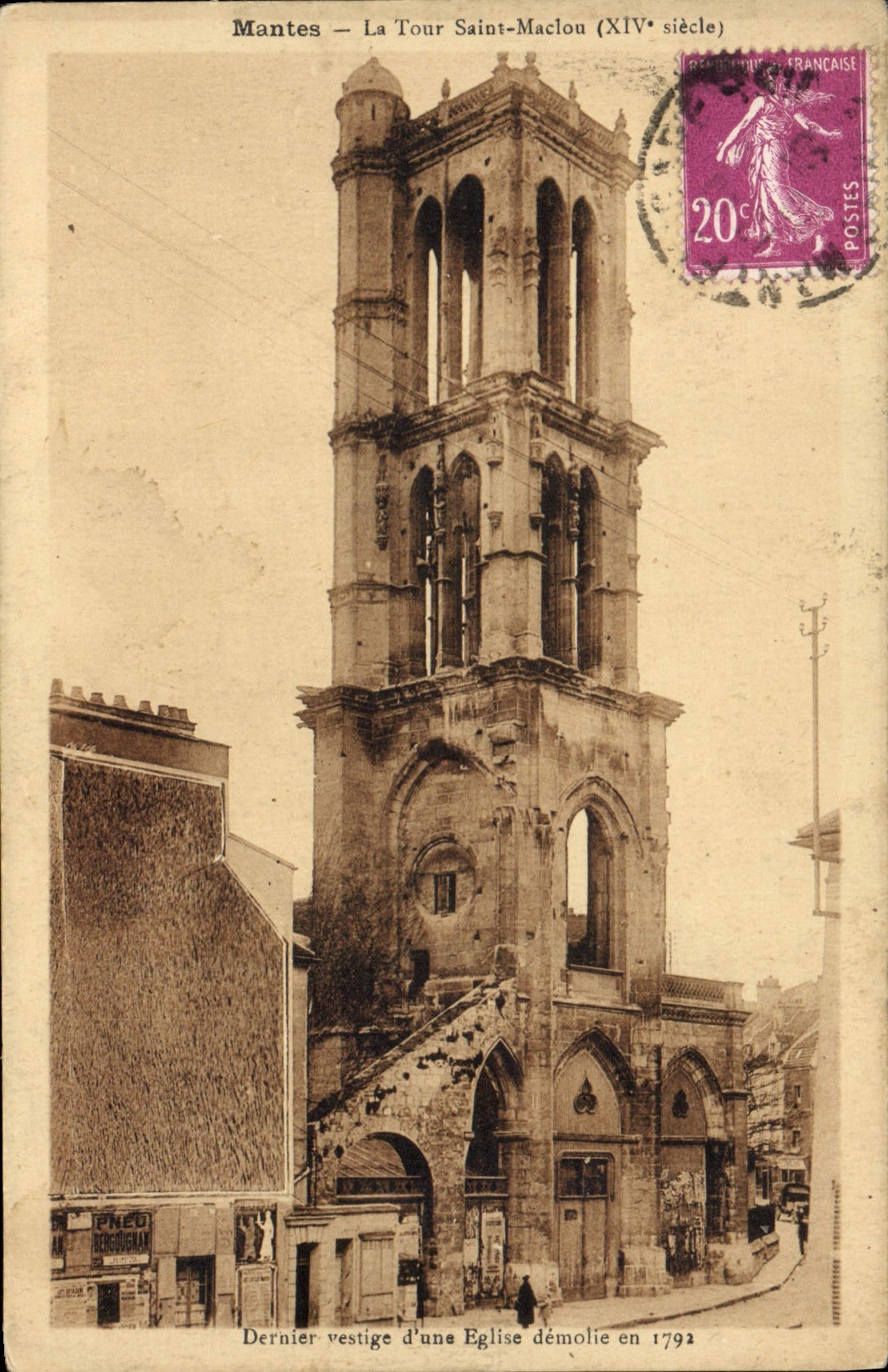 Mantes — La Tour Saint-Maclou (XIVe siècle) — Librairie Centrale, Mantes