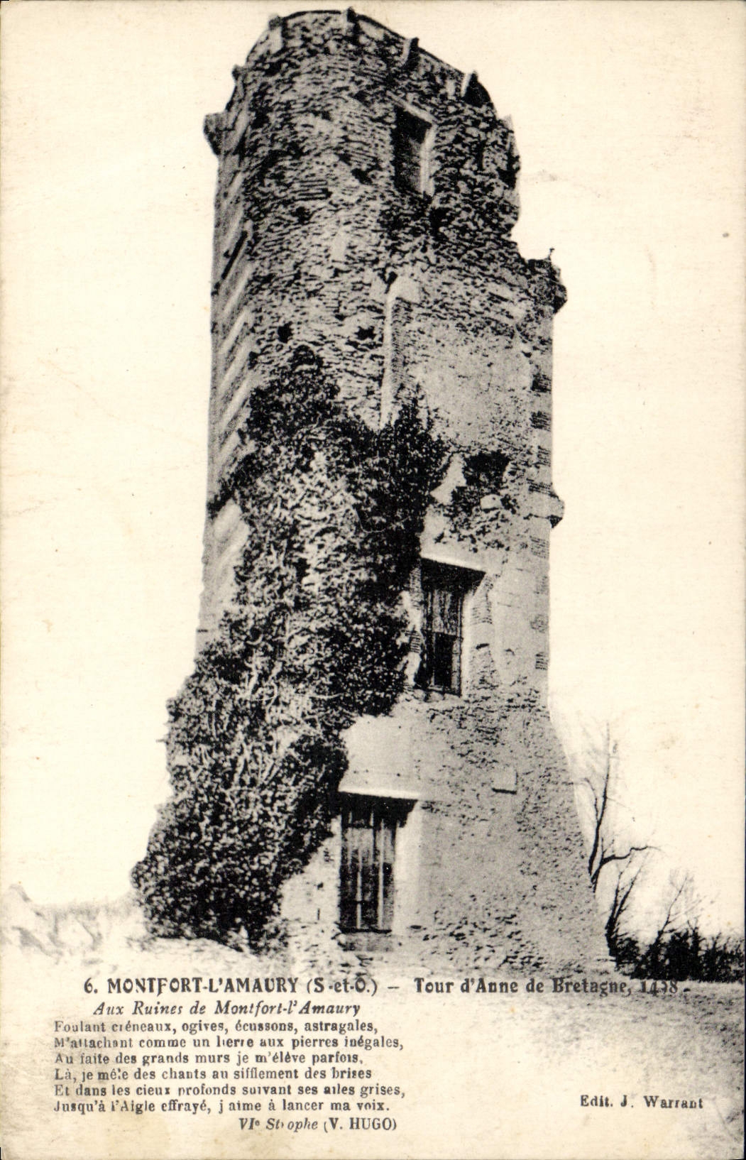 Montfort-l'Amaury (S.-et-O.) — Toren van Anna van Bretagne, 1438 — Edit. J. Warrant