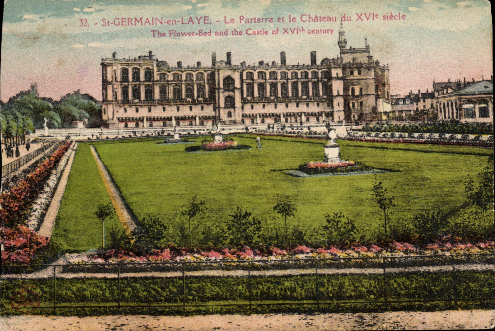 St-GERMAIN-en-LAYE - Le Parterre et le Château du XVIe siècle - Phototypie L'Anjou Paris n°32