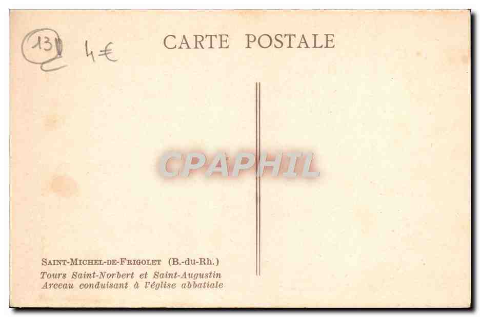 CPA St Michel de Frigolet Tours Saint Norbert et Saint Augustin Arceau conduisant a l'eglise abbatiale — Rückseite