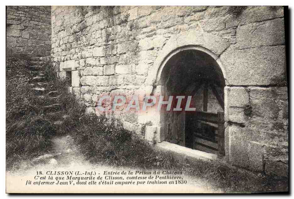 Clisson (L.-Inf.) - Entrée de la Prison du Château — éditeur J. Nozais, Nantes