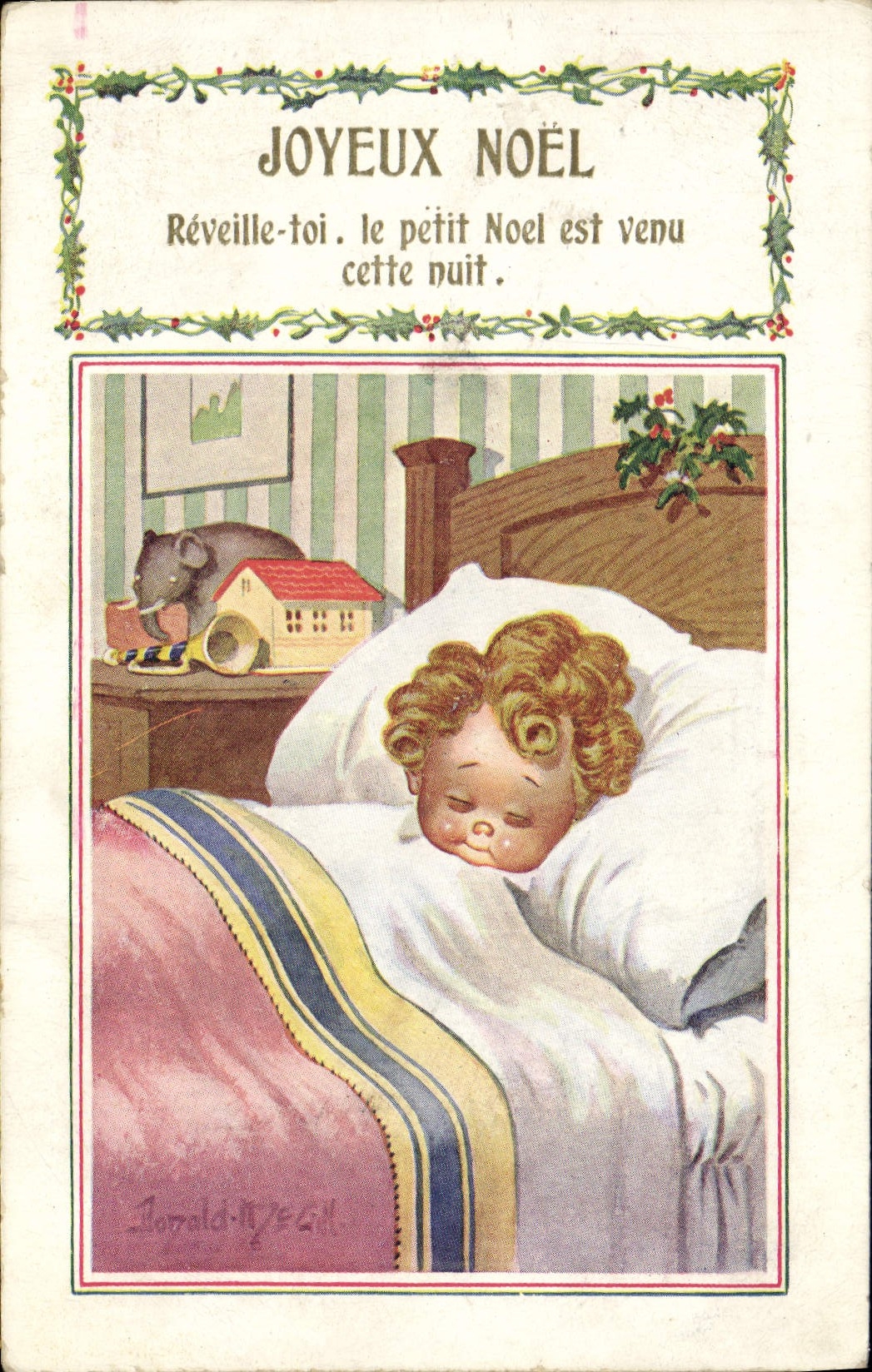 Noël — Enfant dormant — Inter-Art Co. No. 4086