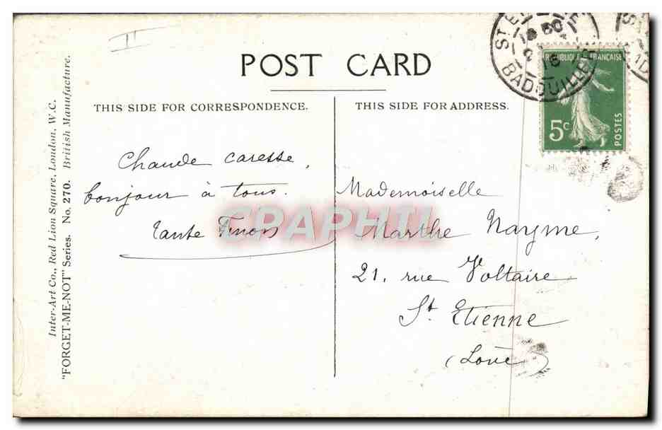 CPA Enfant Soldat Militaria Forget me not Fred Spurgin — Rückseite