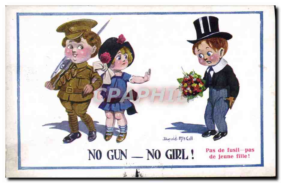 CPA Enfants No Gun No girl Militaria