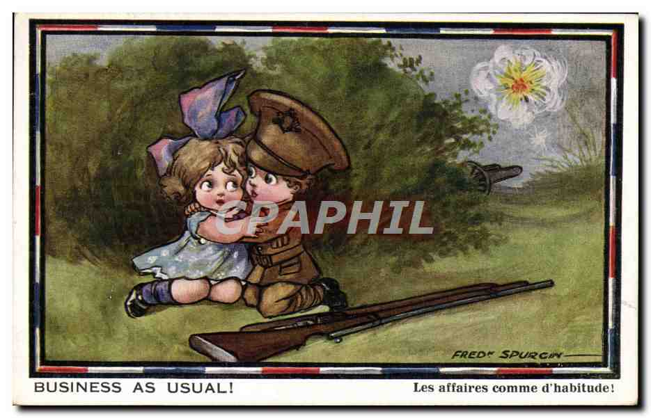 CPA Enfants Business as usual Militaria Fred Spurgin Militaria