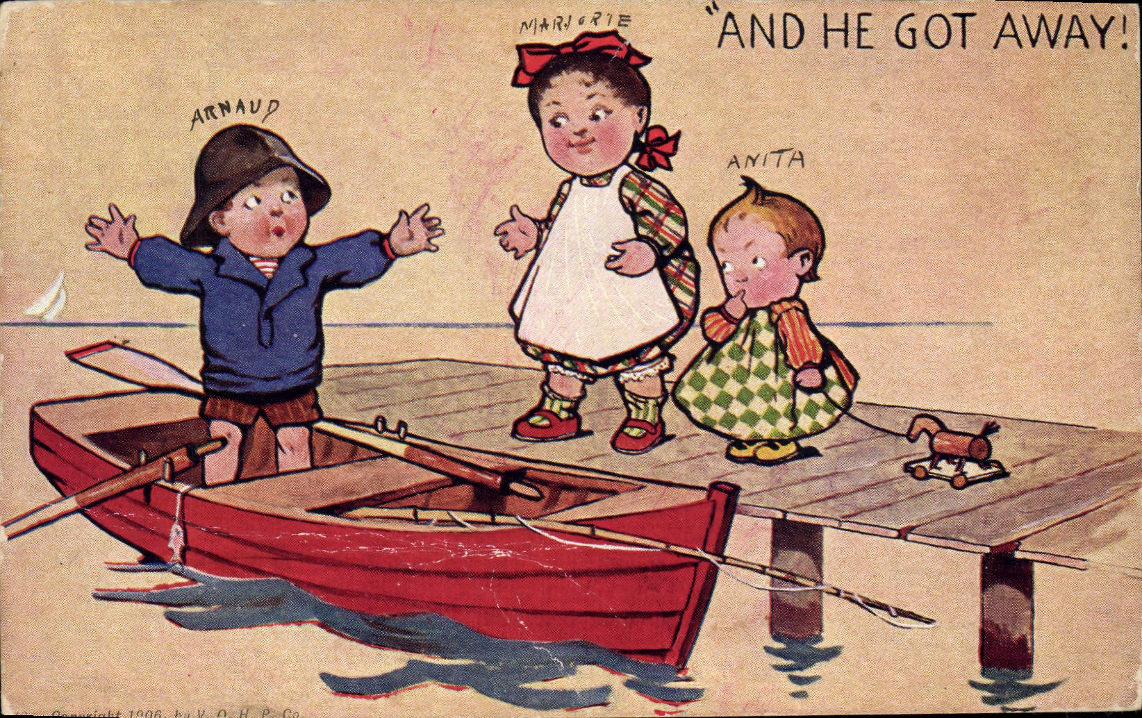 CPA Enfants Peche pecheur