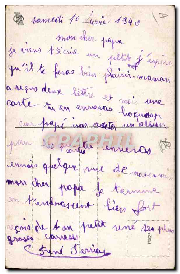 CPA Enfants Bateau John Witts — Verso