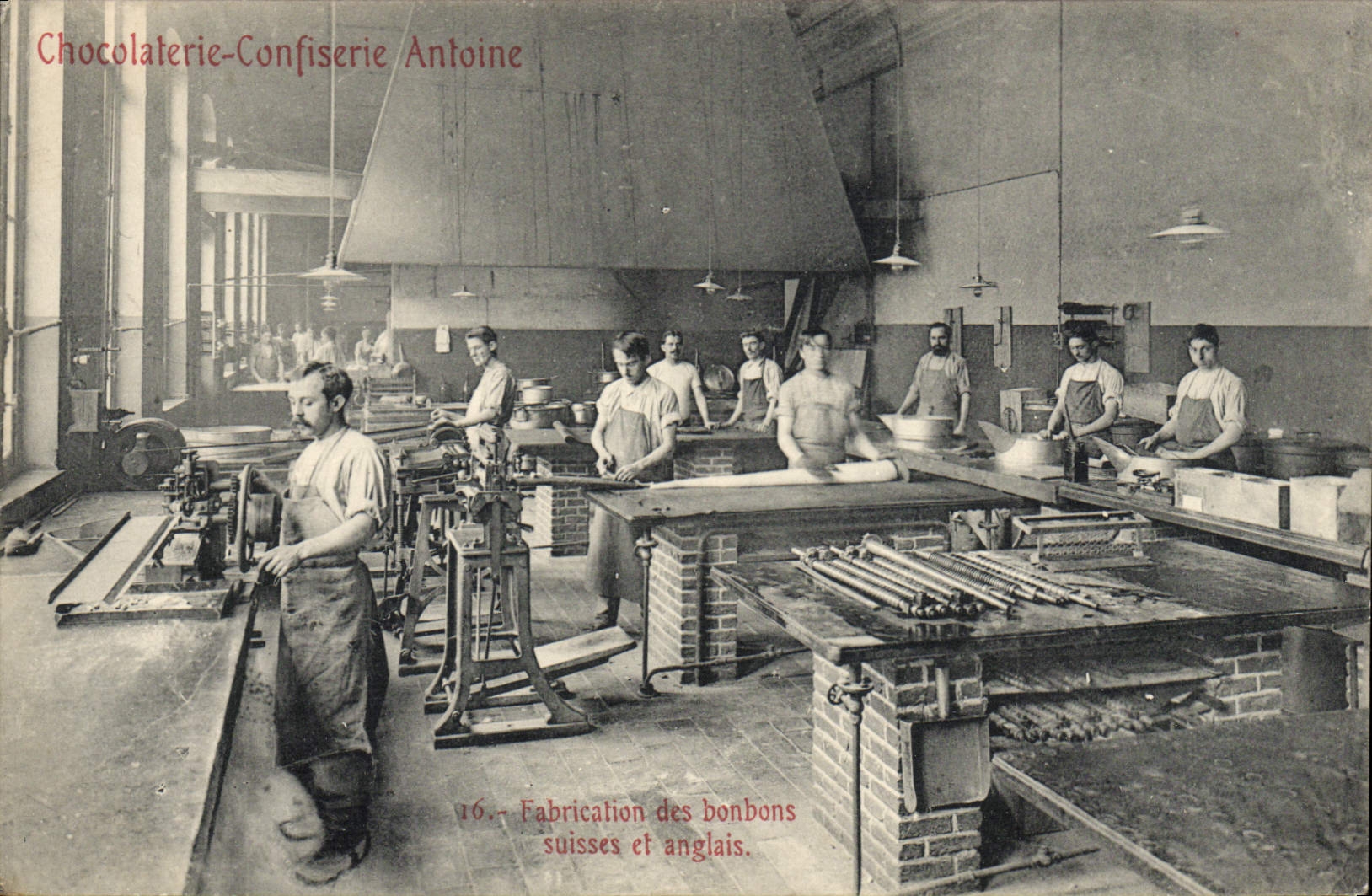 Chocolaterie-Confiserie Antoine — Fabrication des bonbons suisses et anglais — Correnborgh Ltd. Bruxelles-Lille