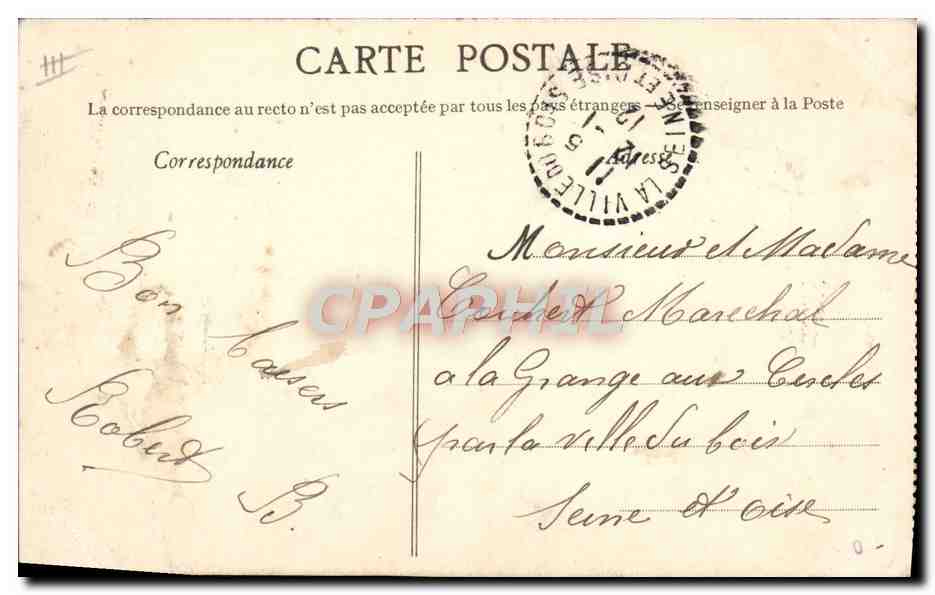 CPA Angers Place du Ralliement Publicite Cusenier Tramway — Verso