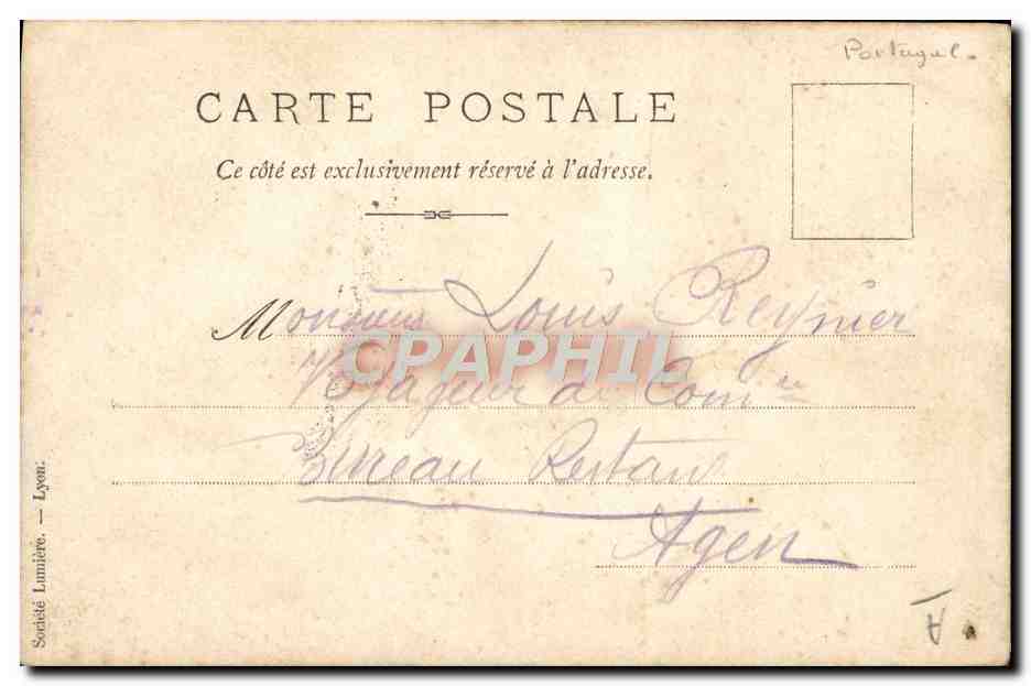 Deux hommes au café — Buffet de Matenbourou, Diabos — Société Lumière, Lyon — Verso