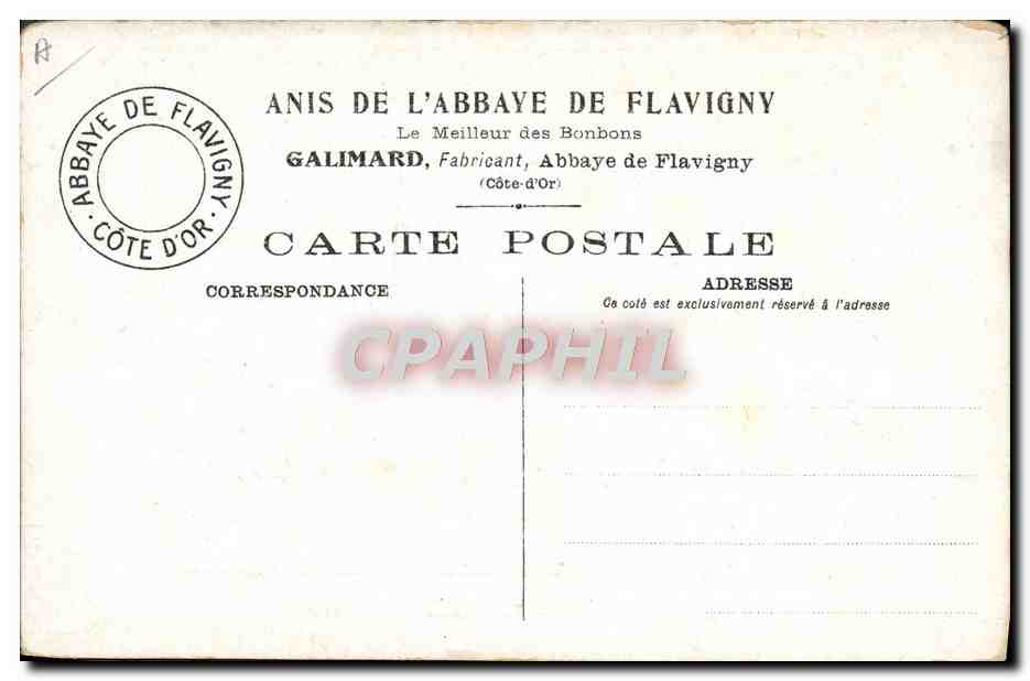 CPA Abbaye de Flavigny Fabrique d'anis Cote Nord  — Verso