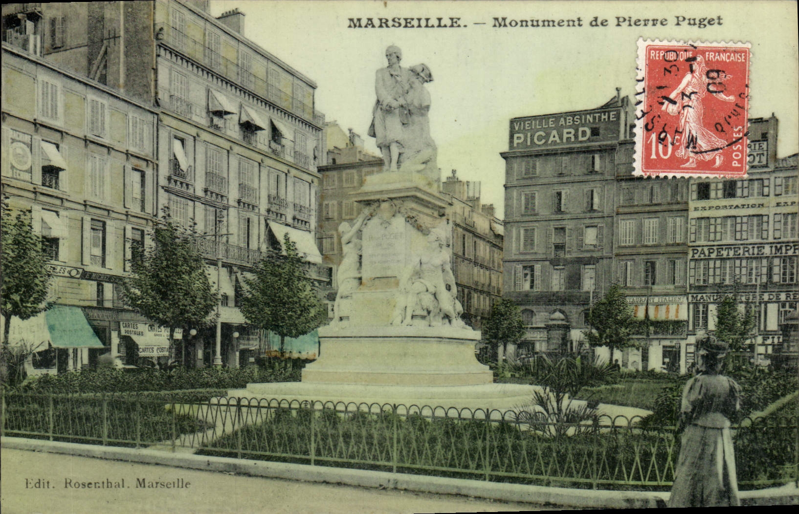 CPA Marseille Monument de Pierre puget Publicite Picard 