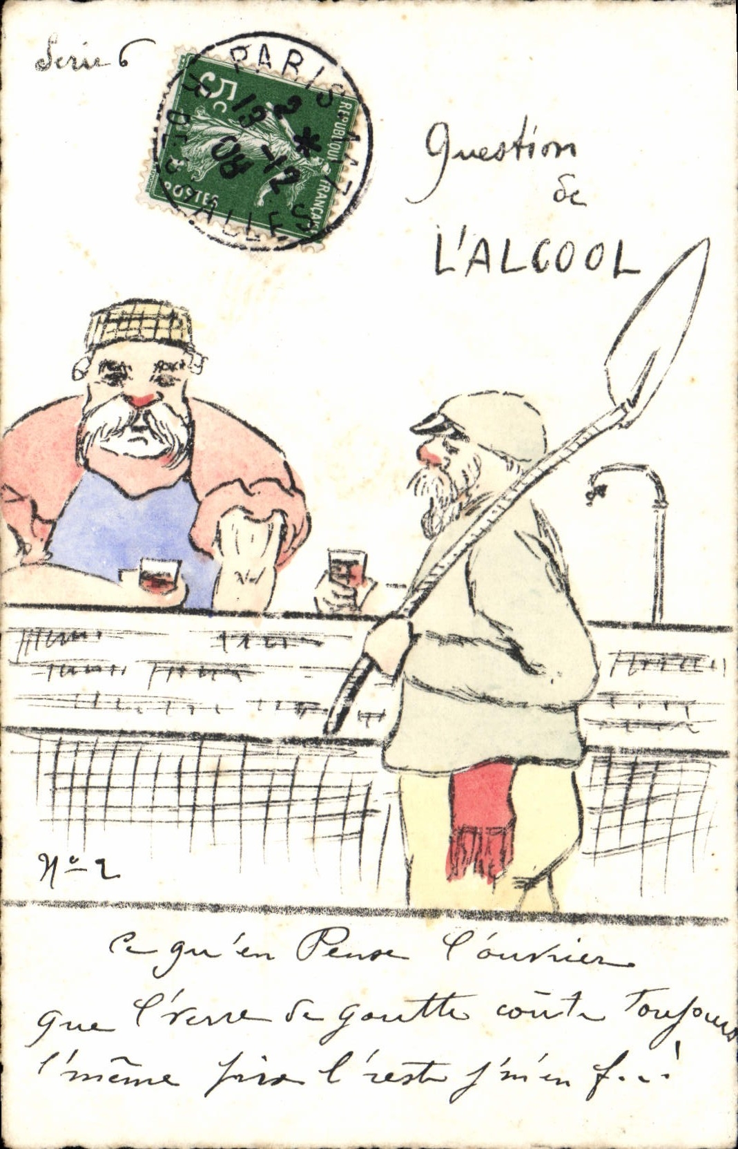 CPA Illustrateur Delamarre Alcool