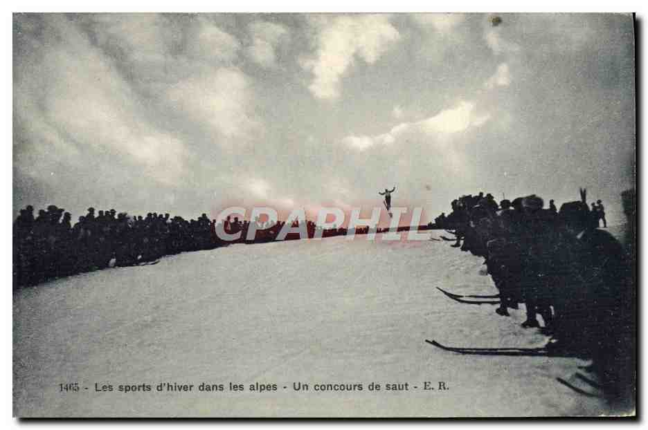 Un concours de saut - E. R. - Les sports d'hiver dans les Alpes - 1945