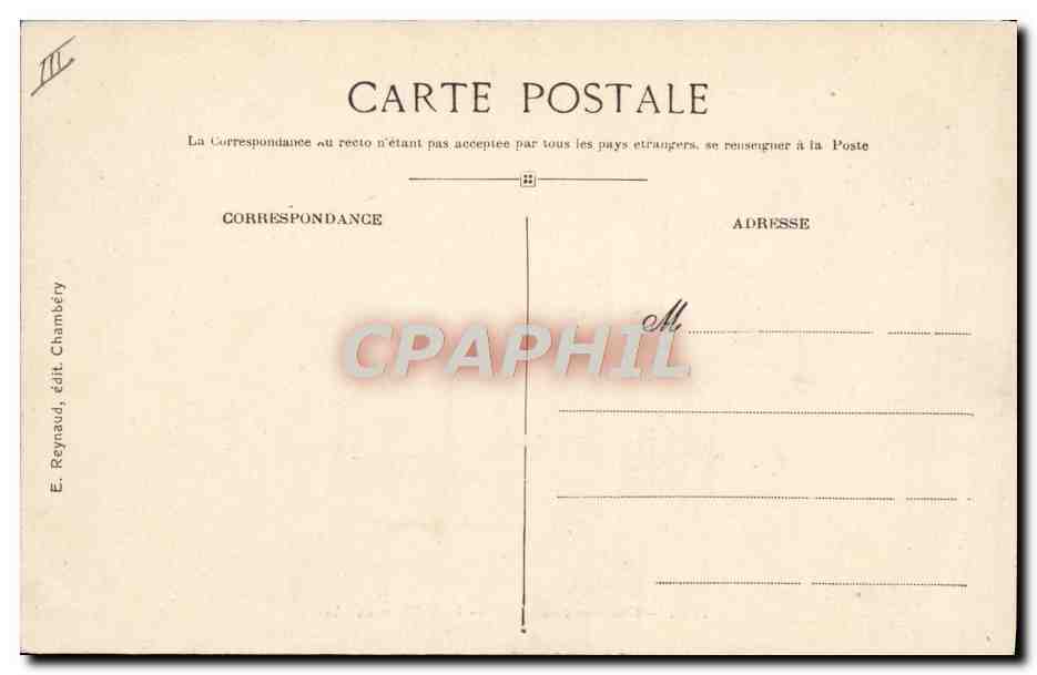 Une Chute en Ski — en hiver — E. Reynaud, édit. Chambéry — Verso