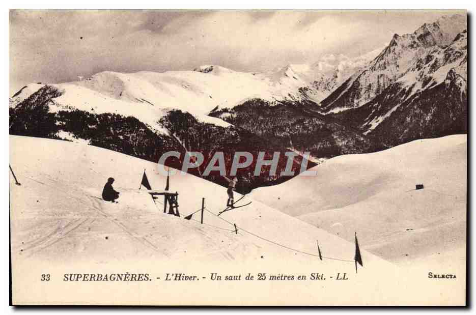CPA Sports d'hiver Ski Superbagneres L'hiver Un saut de 25 metres en ski