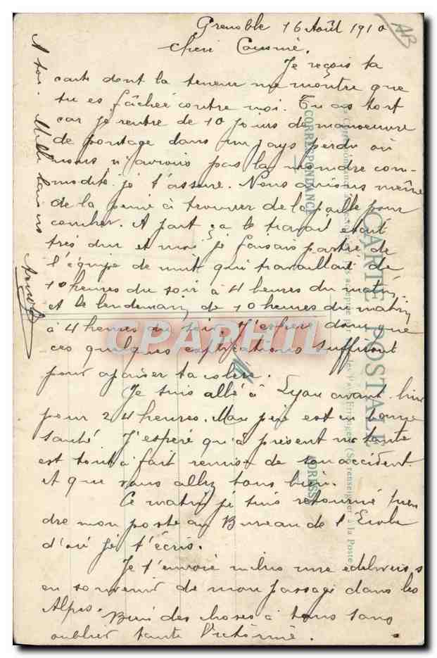 Grenoble - Sports d'hiver - Le Ski — E. Reynaud Éditeur, n° 2425 — Achterkant