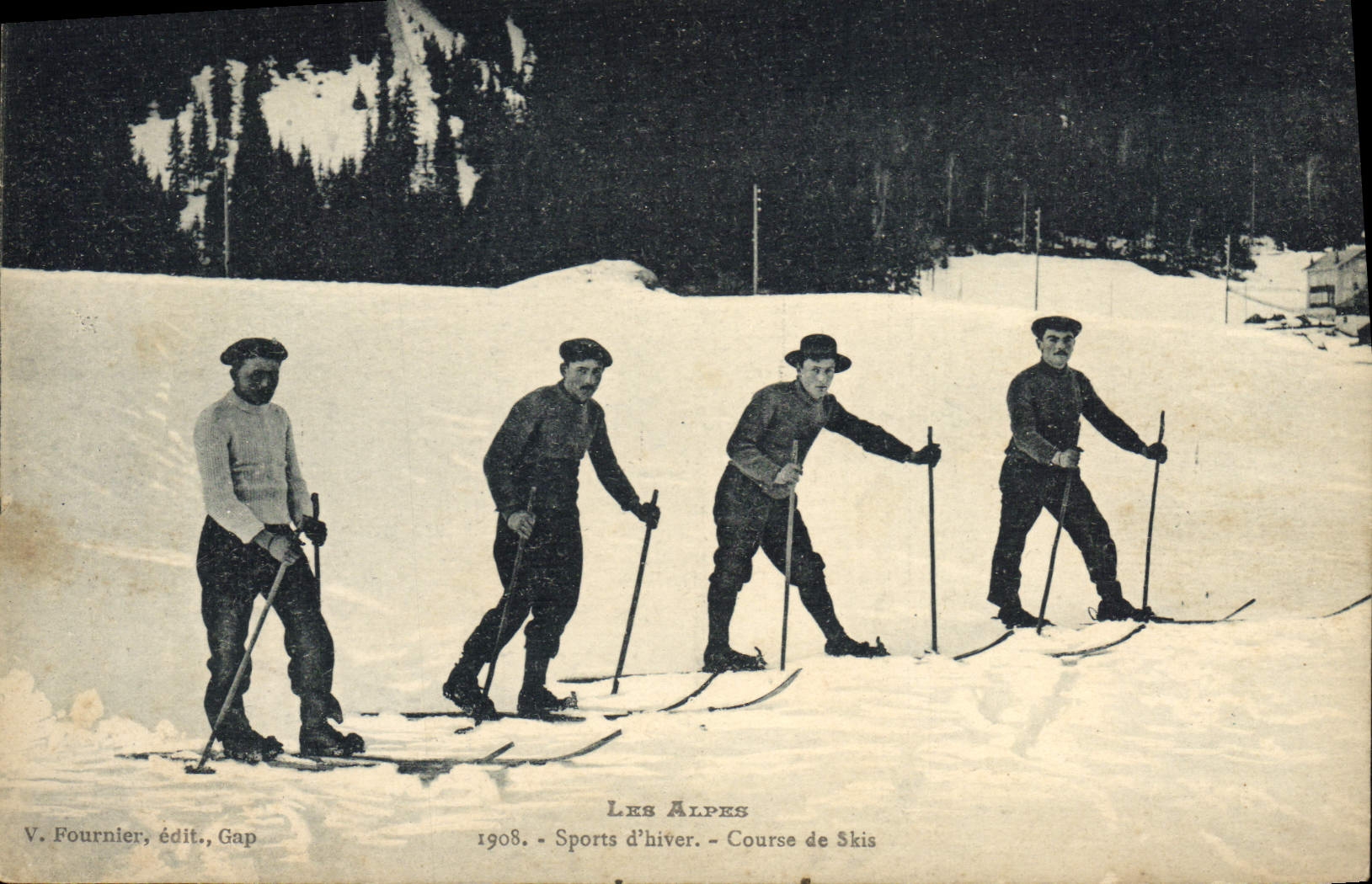 Les Alpes - Sports d'hiver - Course de Skis - V. Fournier, édit., Gap