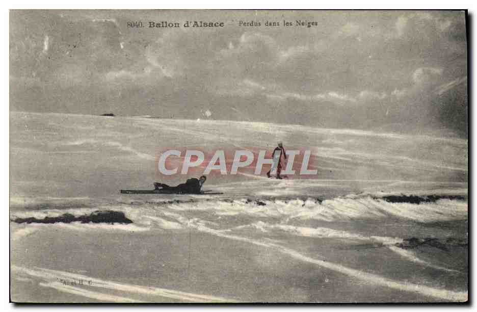 CPA Sports d'hiver Ski Ballon d'Alsace Perdus dans la neige
