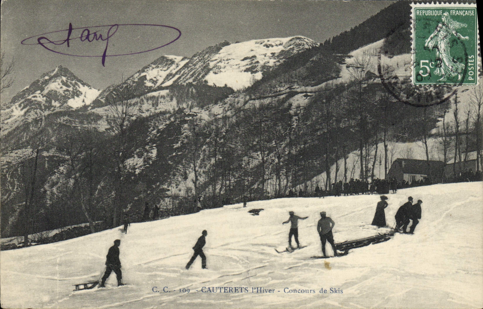 Cauterets l'Hiver — Concours de Skis — C.C. 109