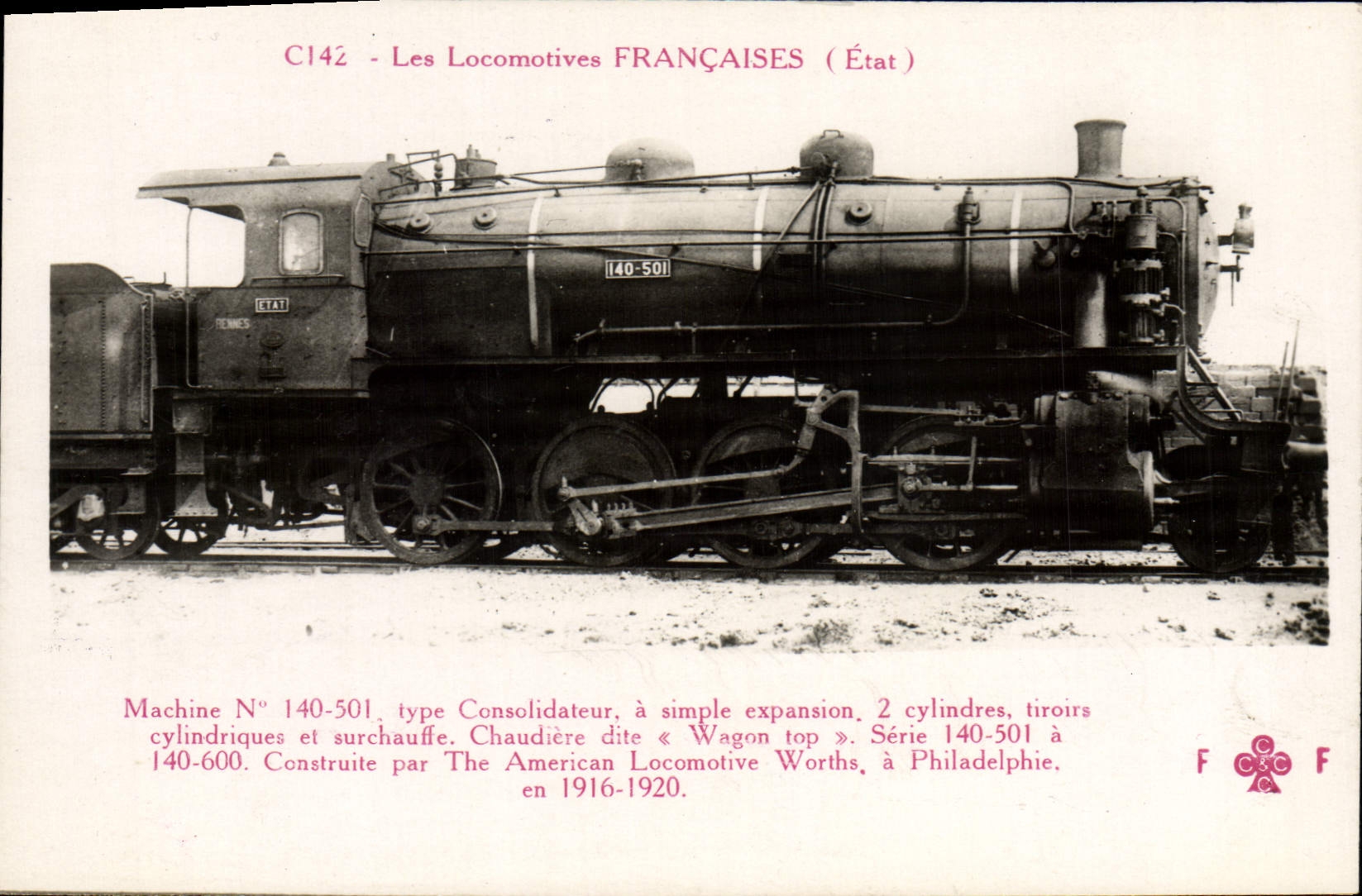CPA Train Locomotive Machine 140 501 type Consolidateur