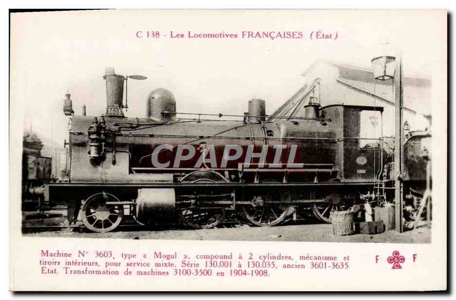 CPA Train Locomotive Machine 3603 type Mogul 