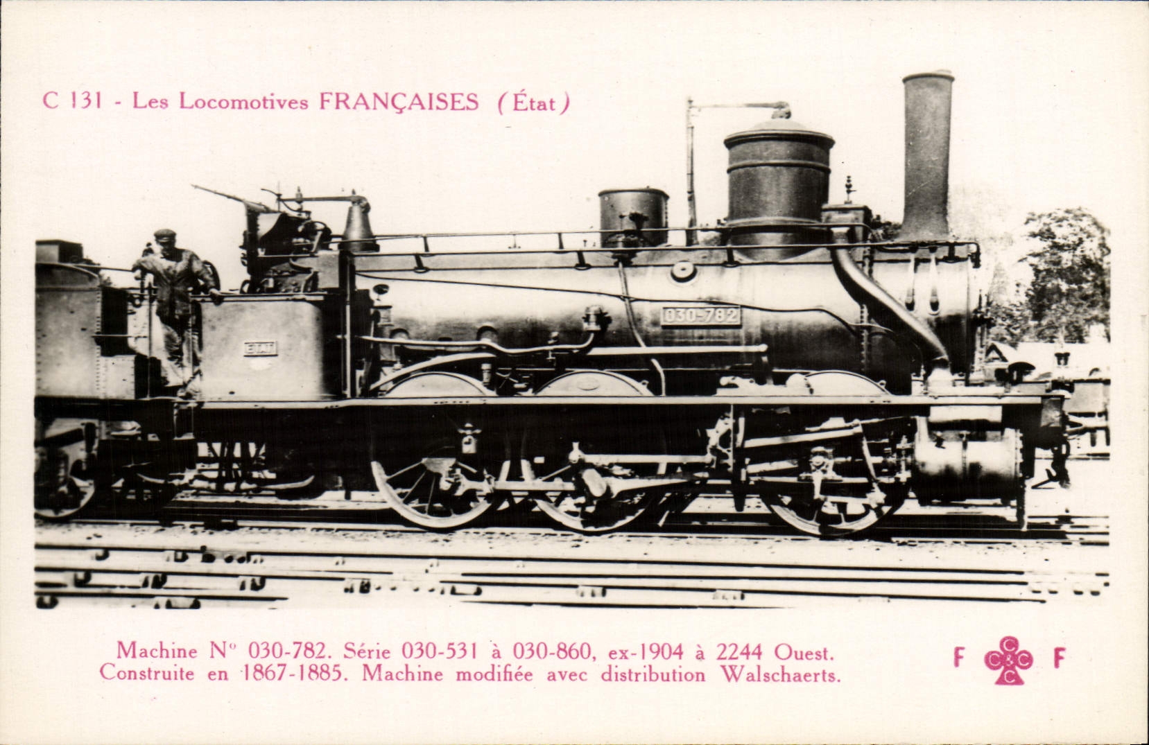 CPA Train Locomotive Machine 030 782 Serie 030 531 a 030 860 Distribution Walschaerts 