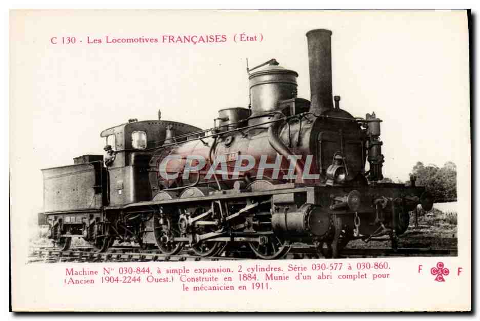 CPA Train Locomotive Machine 030 844