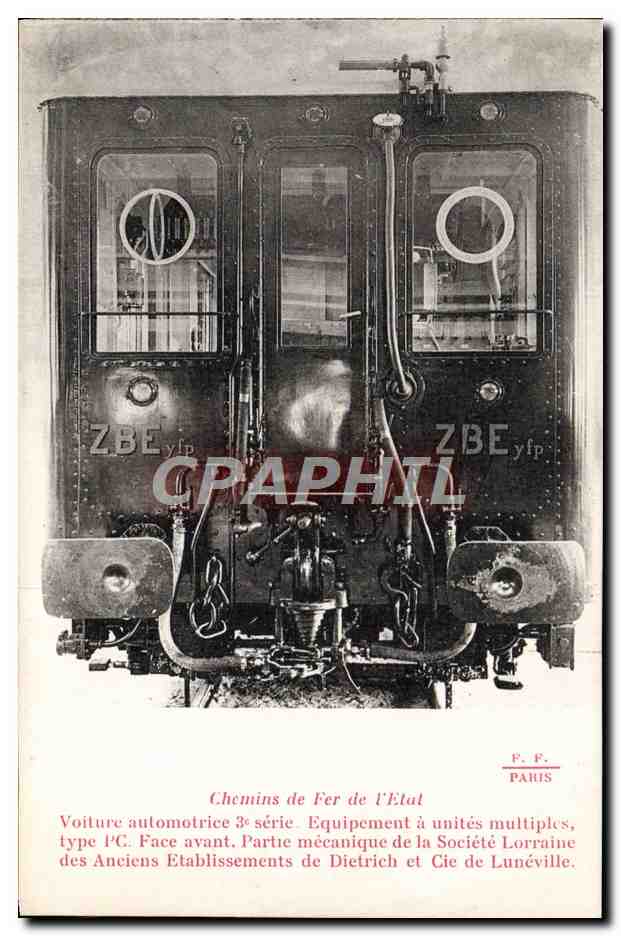 CPA Train Locomotive Voiture automotrice partie mecanique de la Societe Lorraine des etablissements Dietrich luneville