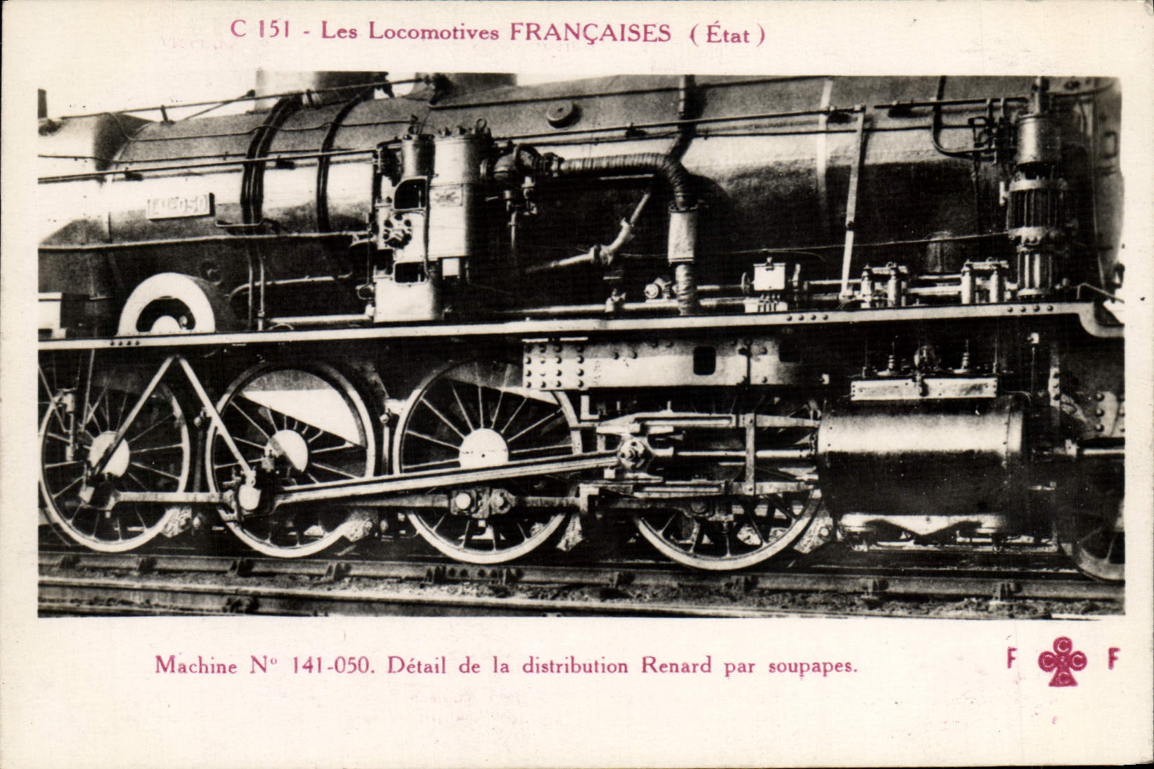 CPA Train Locomotive Machine 141 050 Detail de la distribution Renard par soupapes