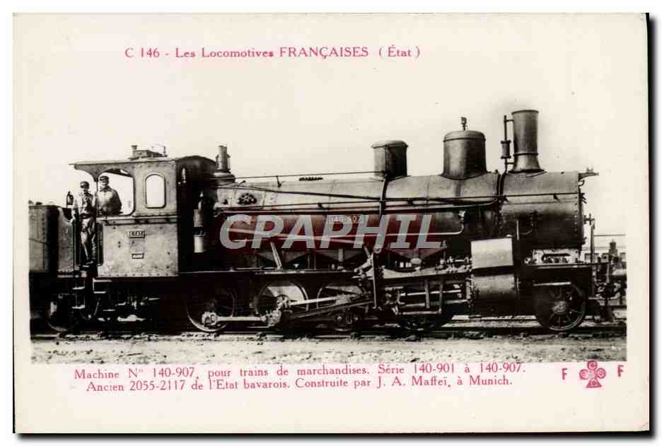 CPA Train Locomotive Machine 140 907 pour trains de marchandises Serie 140 901 a 140 907