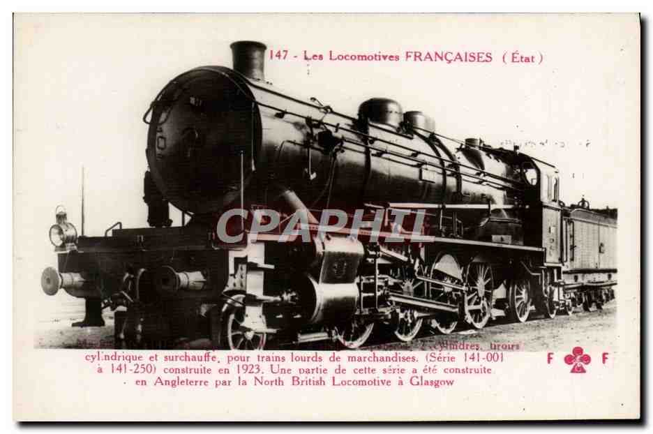 CPA Train Locomotive Machine 141 043 type Mikado pour trains lourds de marchandises
