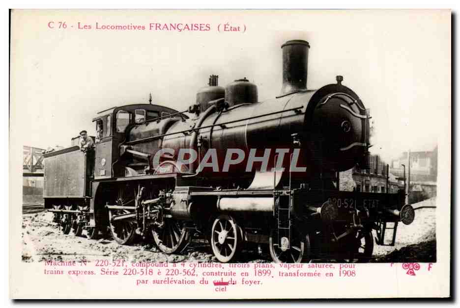 CPA Train Locomotive Machine 220 521