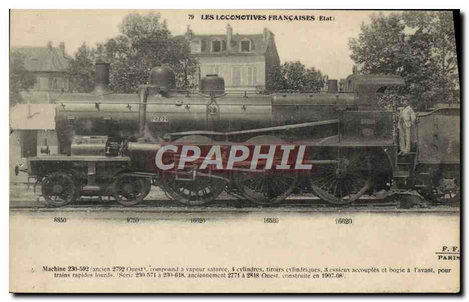 CPA Train Locomotive Machine 230 592 Ouest