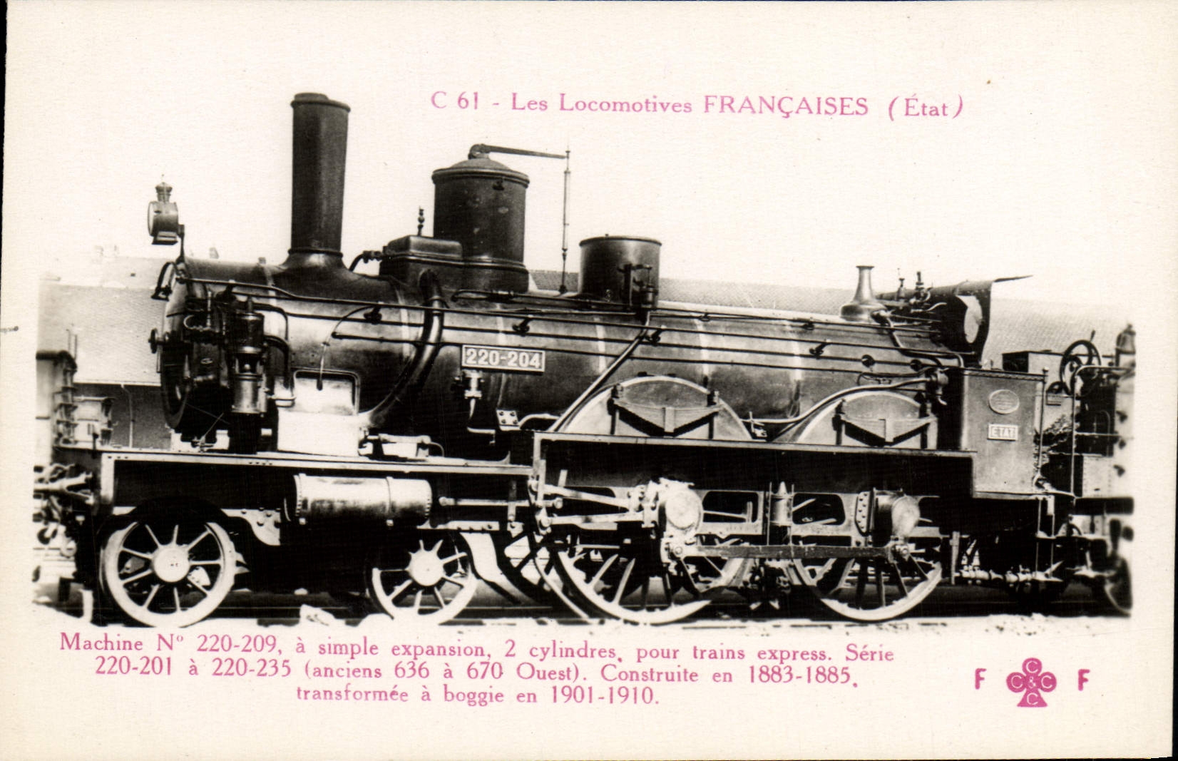 CPA Train Locomotive Machine 220 209