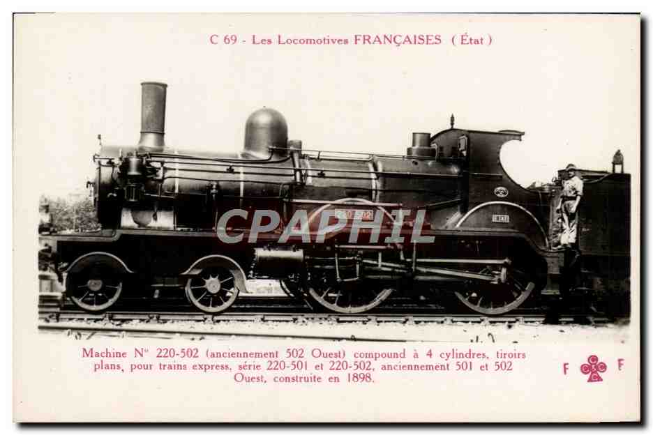 CPA Train Locomotive Machine 220 502