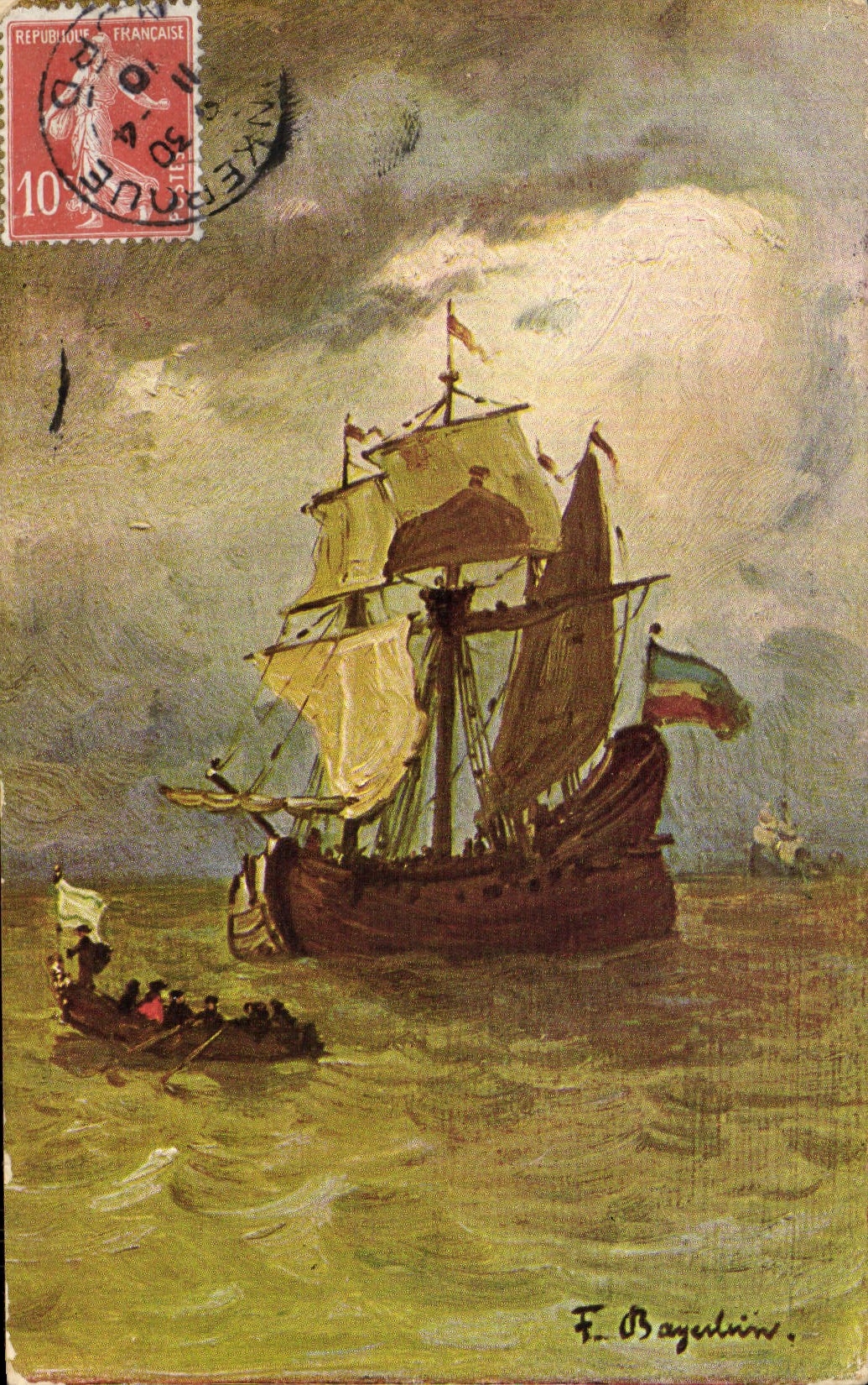Navire à voile — scène maritime — F. Bayetuln. — K. V. B. 43, série 500