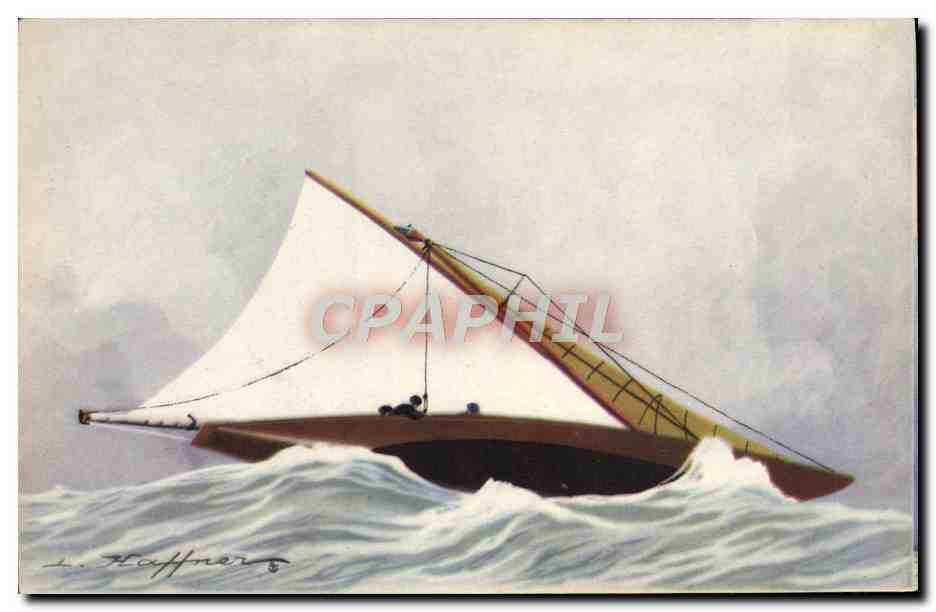 CPA Bateau Voilier Yachts au bas ris Haffner