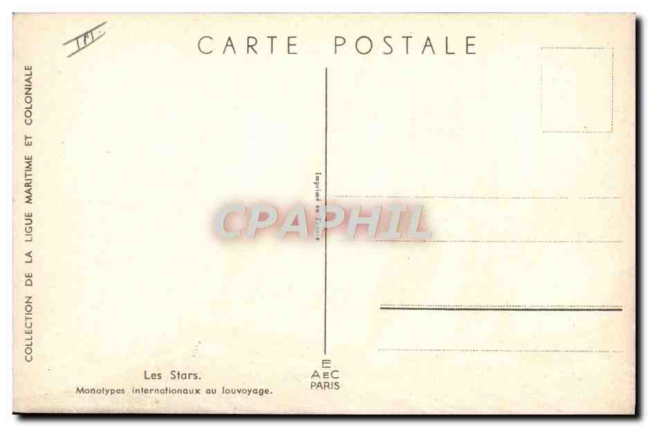 CPA Bateau Voilier Les stars Haffner Monotypes internationaux au louvoyage — Verso