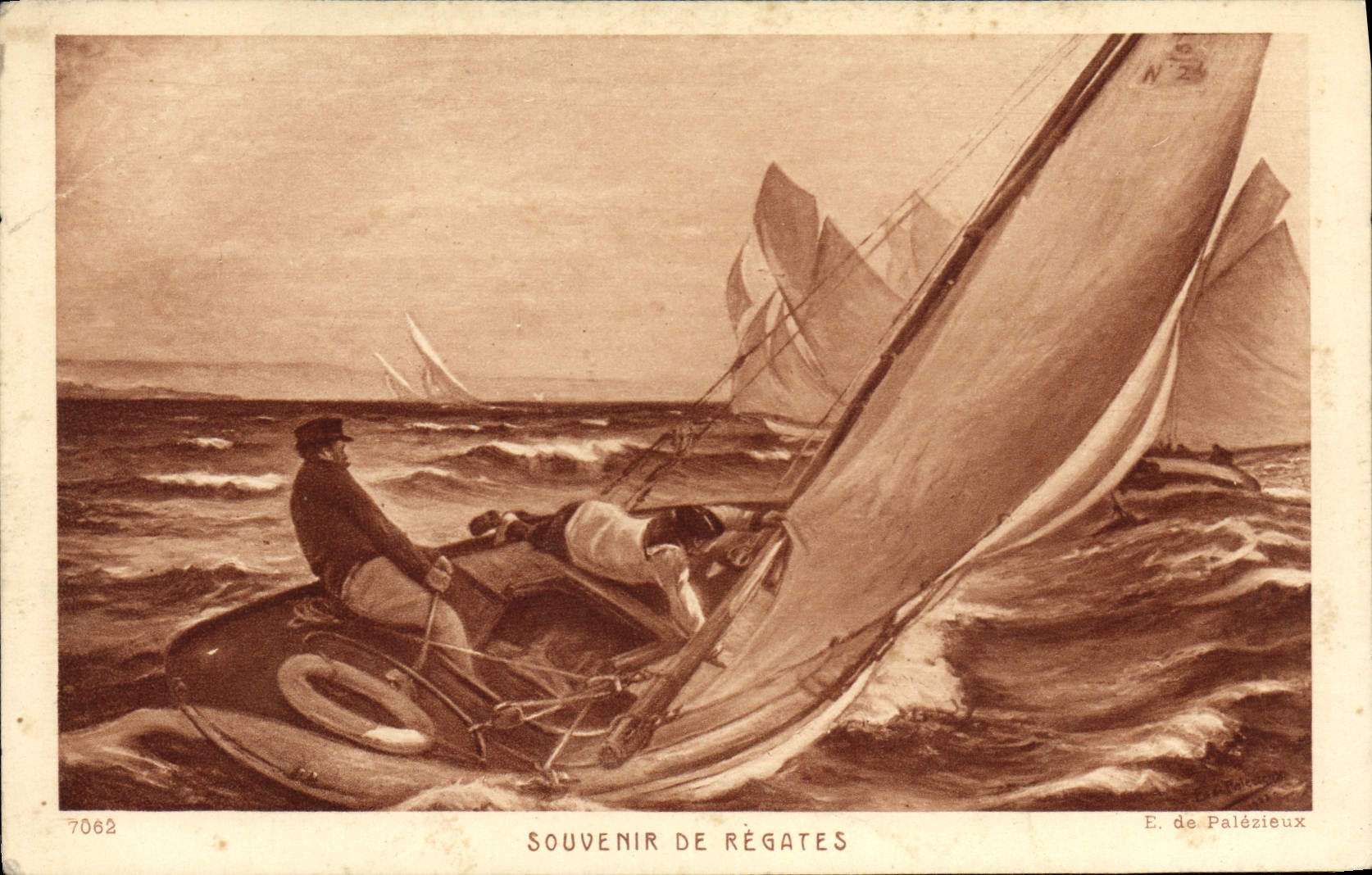 CPA Bateau Voilier Souvenir de regates