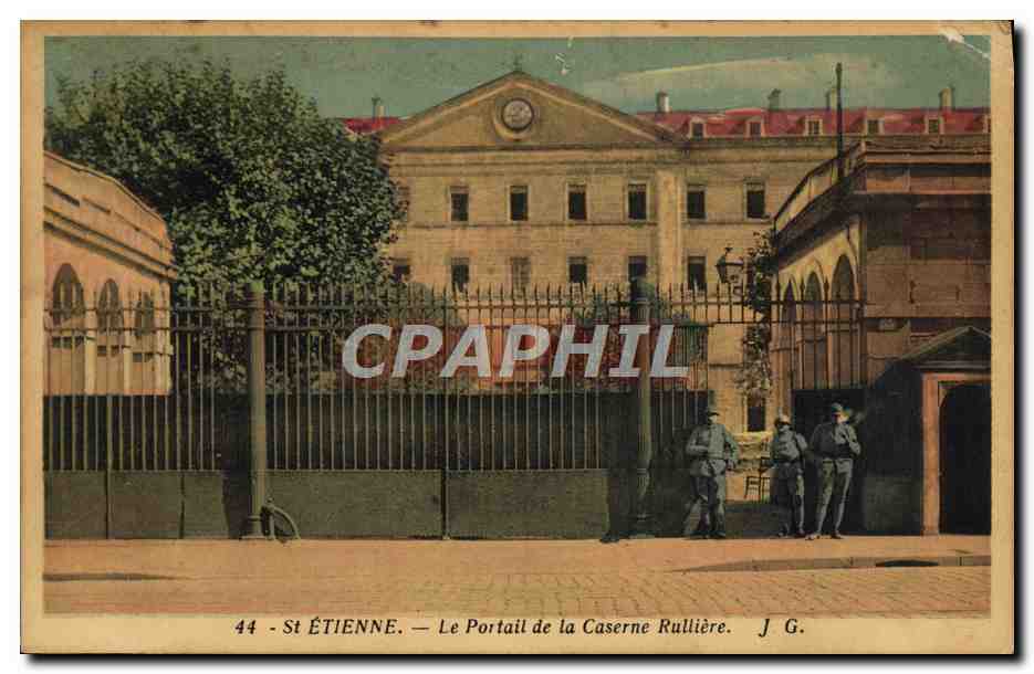 CPA Militaria Caserne St Etienne Le portail de la caserne Rulliere 