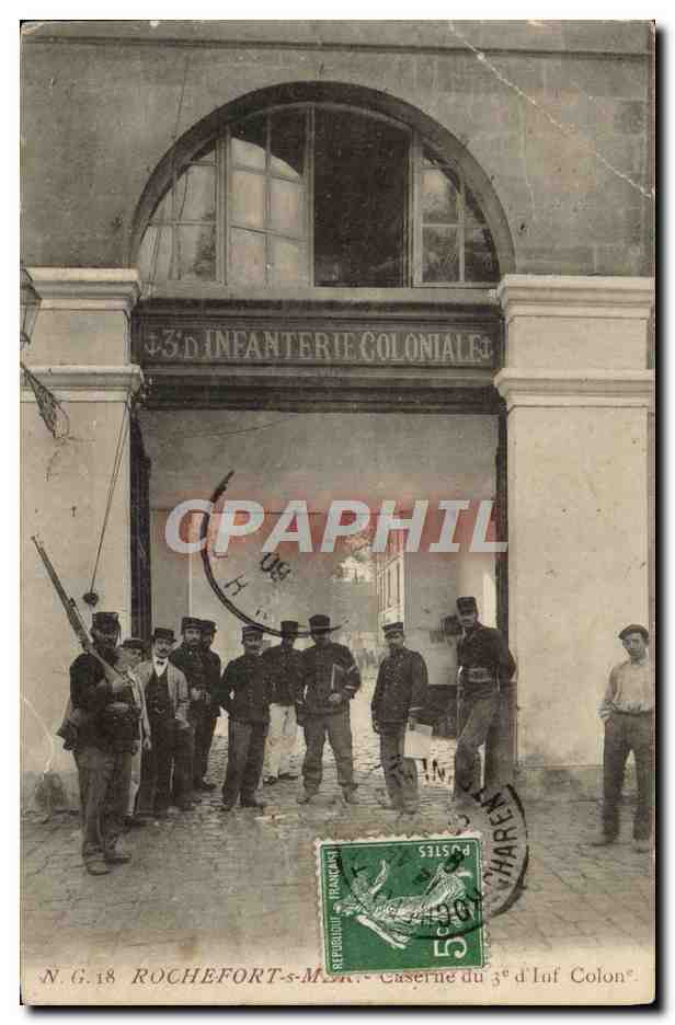 CPA Militaria Caserne Rochefort sur mer Caserne du 3eme d'infanterie coloniale 