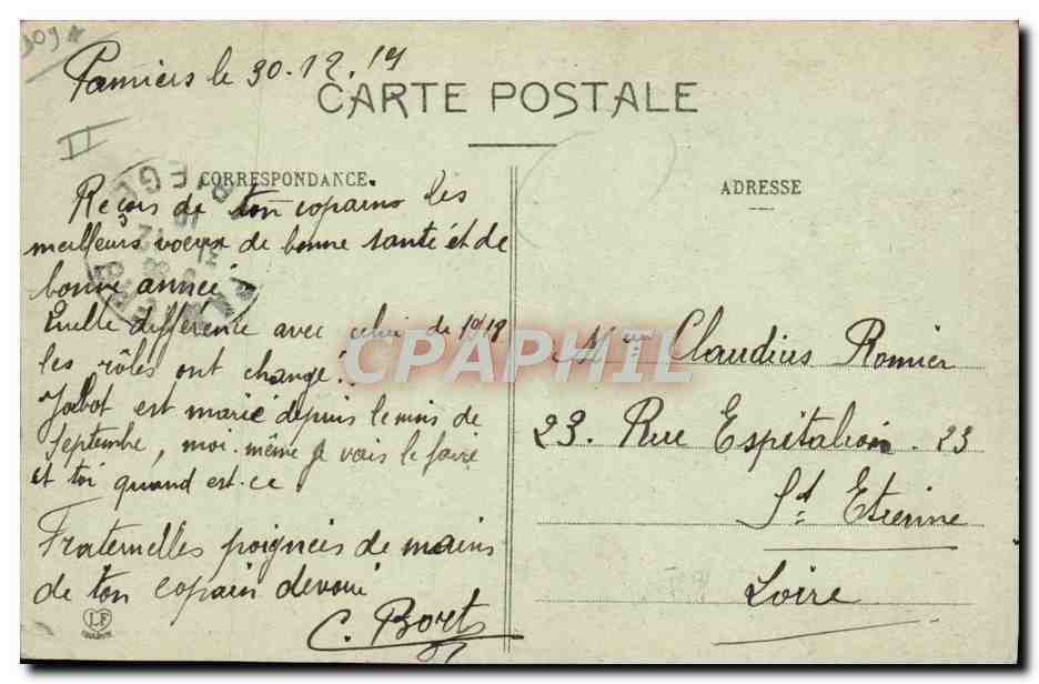 CPA Militaria Caserne Pamiers Vue generale du quartier des casernes — Rückseite