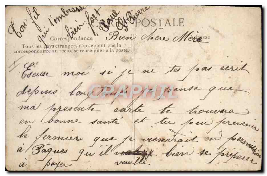 CPA Militaria Caserne Depart du piquet de garde de la centrale  — Rückseite