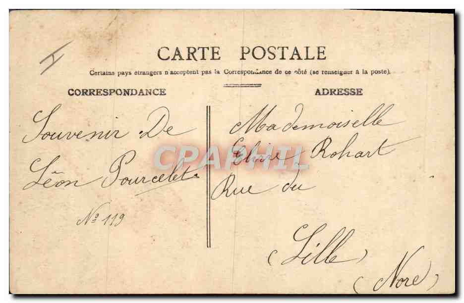 Soldat du 5e Bataillon d'Artillerie de Forteresse à Verdun — Ch. Voisinet, Déposé — Verso