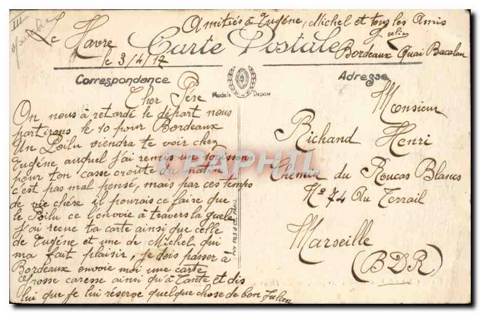 CPA Bateau de guerre Cherbourg L'arsenal La defense mobile  — Verso